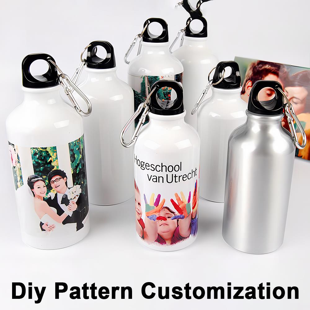 DIY sports water bottle with customizable logo, text, photo and color printing