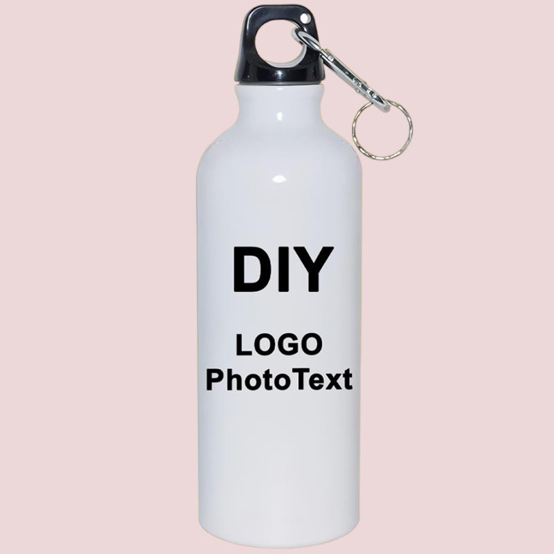 DIY sports water bottle with customizable logo, text, photo and color printing