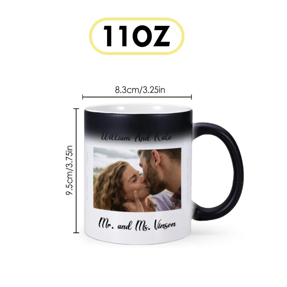 Changeable pattern personalized magic mug Valentine's Day gift custom color changing mug heat activated