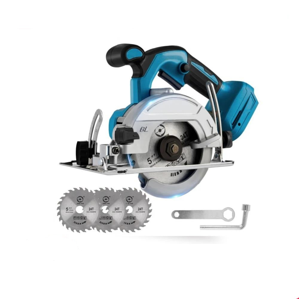 5 Inch 125mm Mini Electric Circular Saw Cordless 0-45° Adjustable for Makita 18V Battery