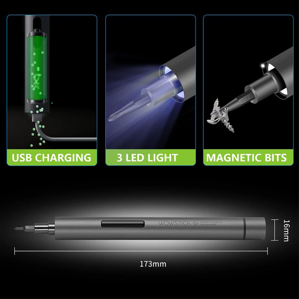 64 in 1 Electric Screwdriver Cordless Li-Ion Rechargeable LED Light