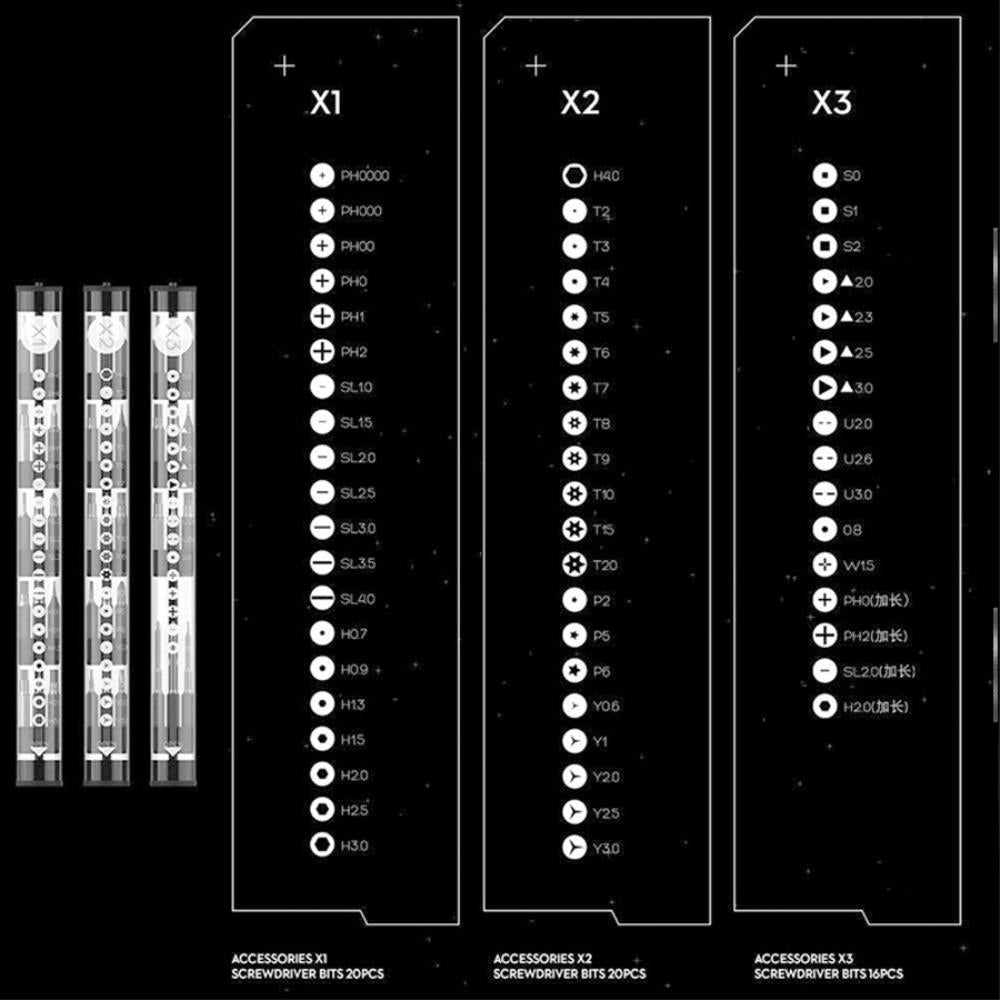 64 in 1 Electric Screwdriver Cordless Li-Ion Rechargeable LED Light