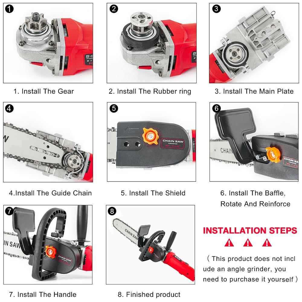 12 Inch Electric Chainsaw Converter Stand DIY Kit for 100/115/125/150/180mm Angle Grinder