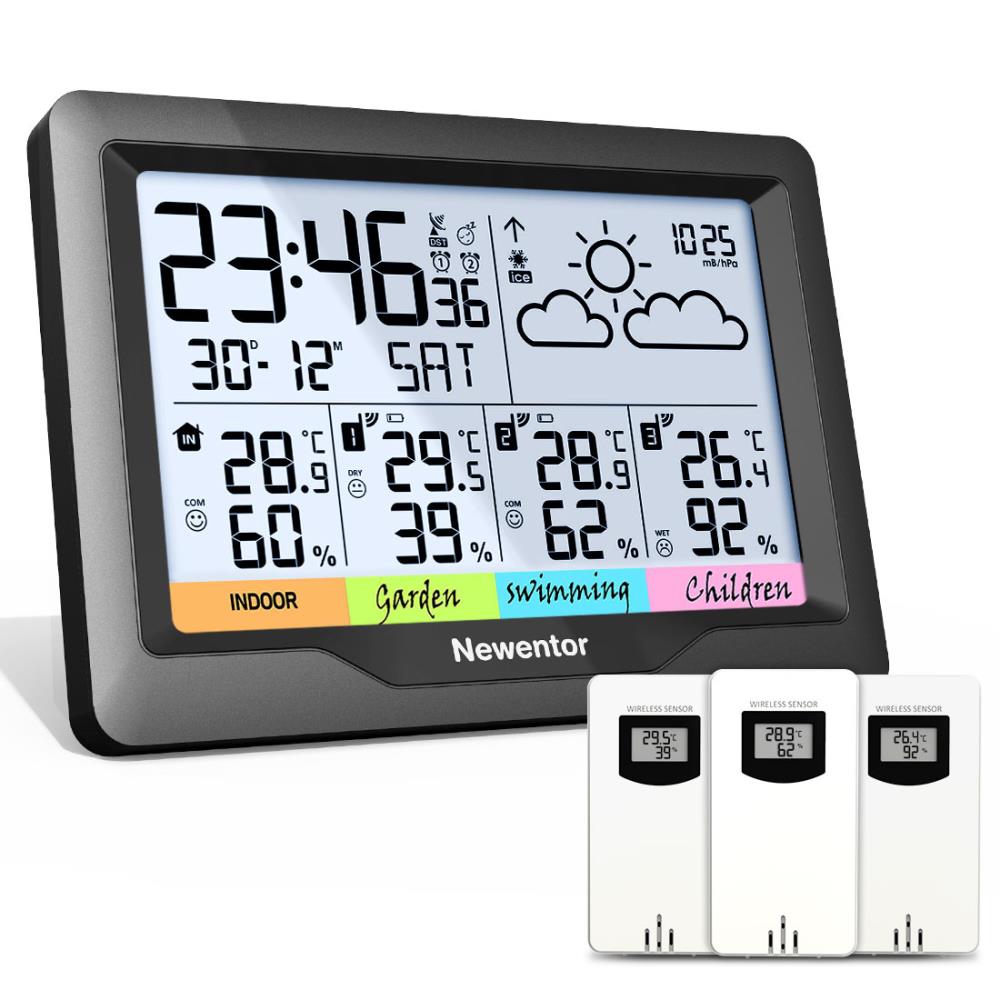 Weather Station Wireless Digital Indoor and Outdoor Forecasting with 3 Sensors