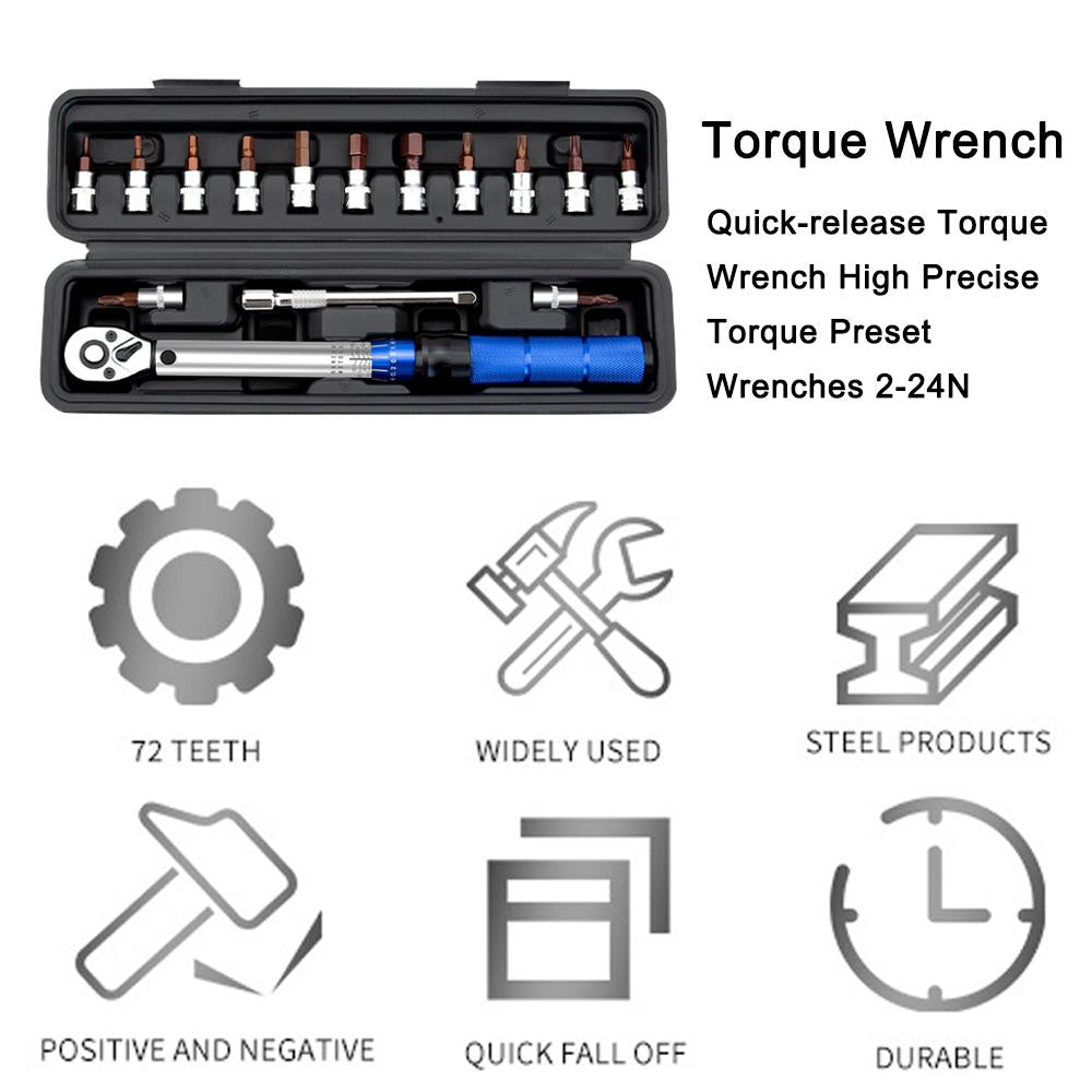 16-piece torque wrench high-precision torque preset wrench 2-24N.m torque adjustable