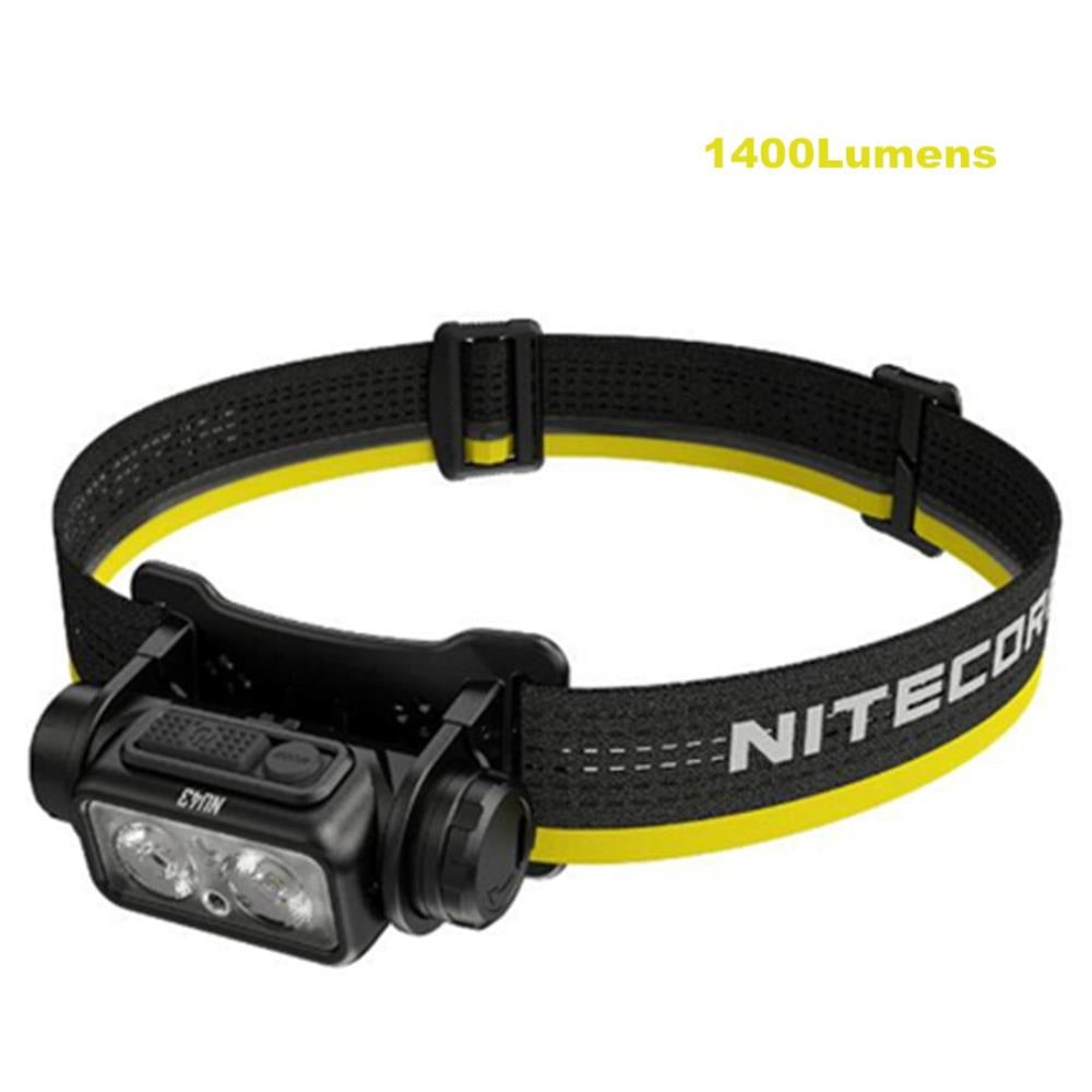 Rechargeable headlamp outdoor camping headlamp flashlight with built-in 3400mAh battery