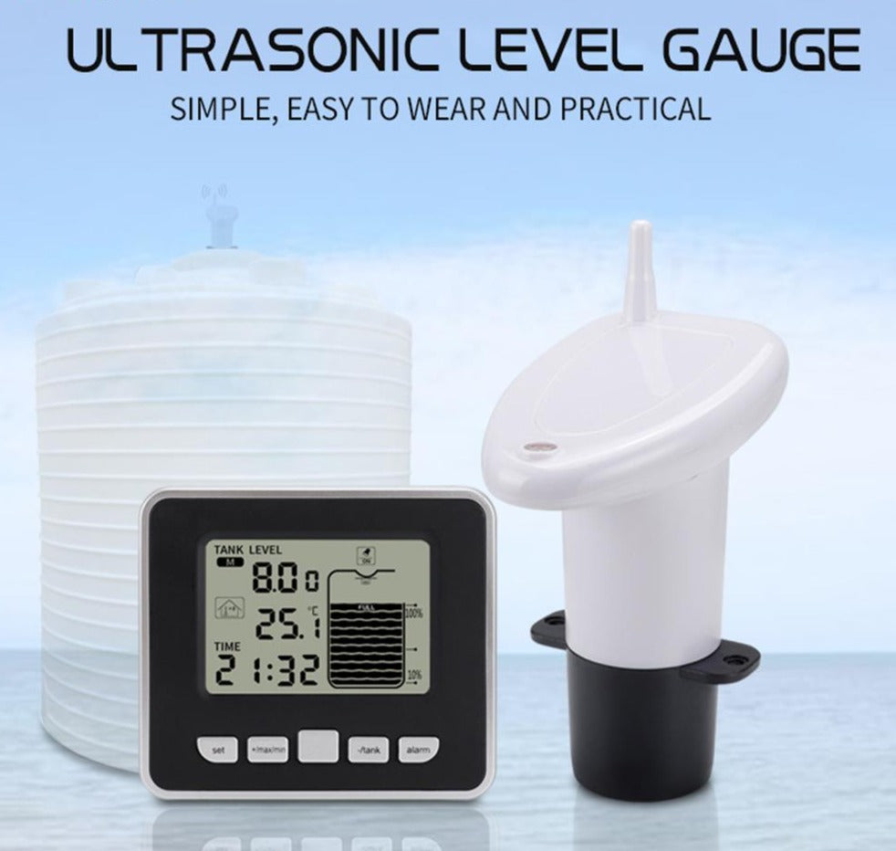 Ultrasonic Wireless Water Tank Level Gauge with Temperature Sensor Low Battery Indicator