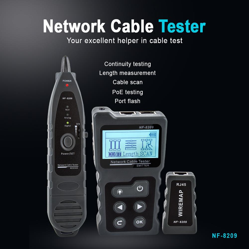 NF-8209 Cable Tracer LAN Display Measurement Tester Network Tool LCD