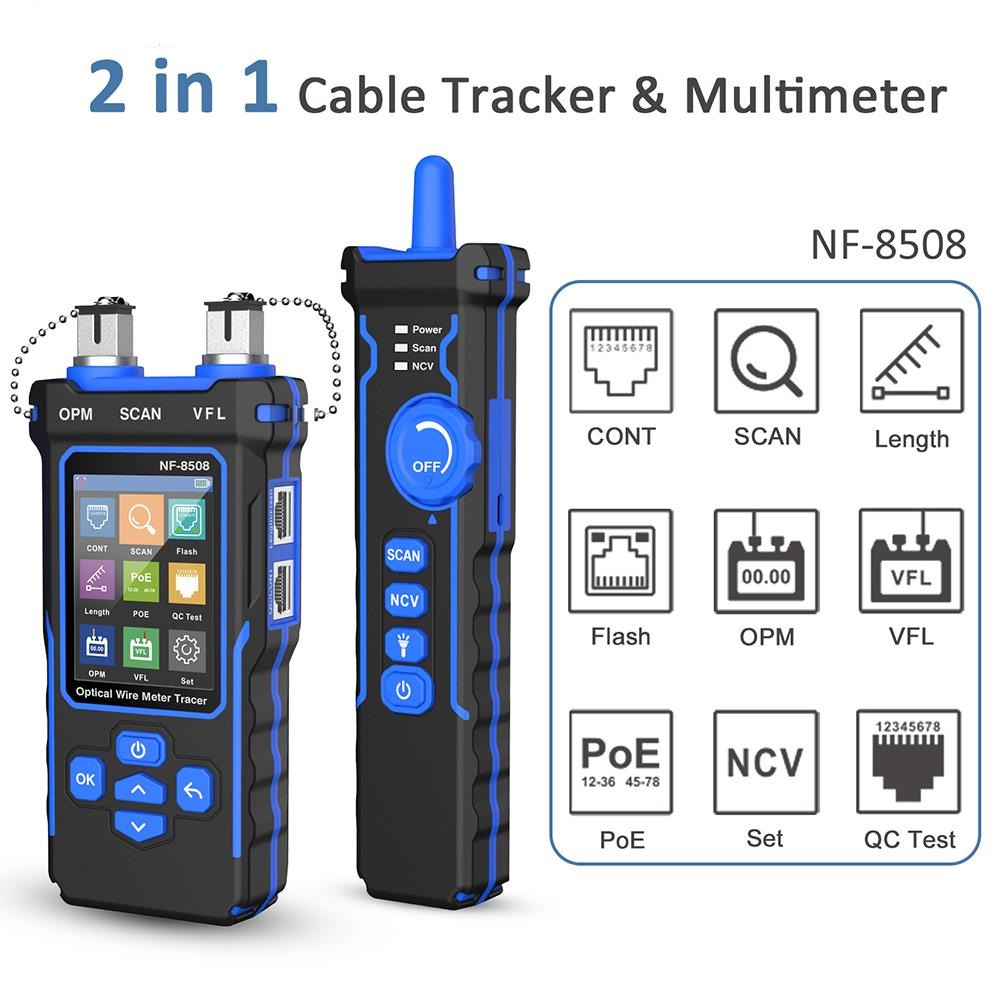 Network Cable Tester LAN Optical Power Meter Tester LCD Display