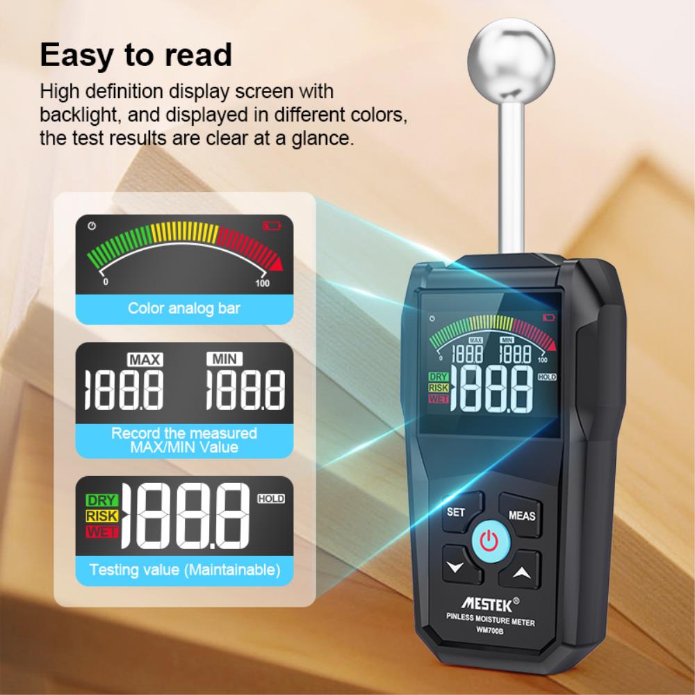 Digital Wood Moisture Meter Hygrometer Non-Contact Humidity Tester Moisture Detector