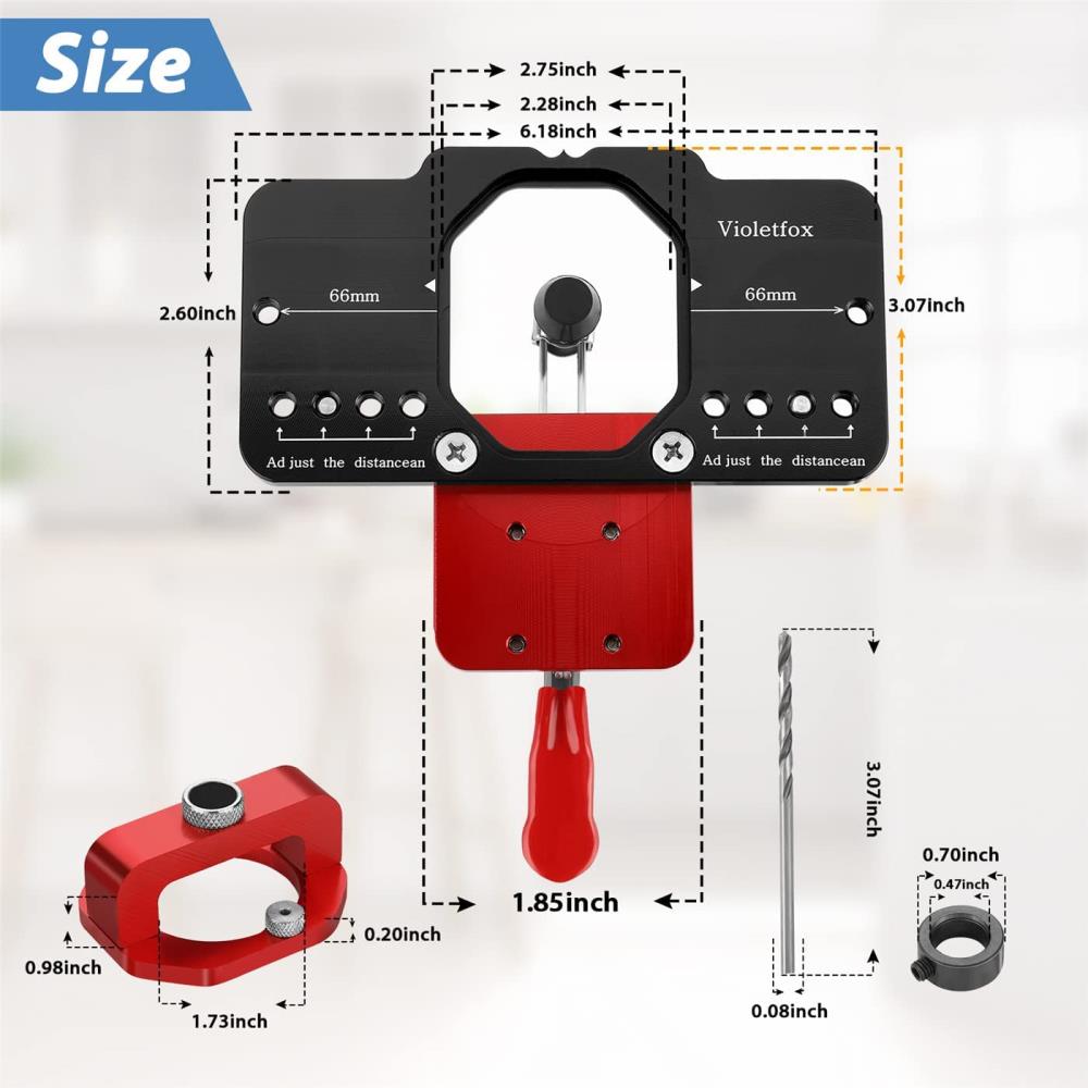 35mm Hidden Hinge Clamp Kit Woodworking Hole Drilling Guide Locator Hole Punch Template