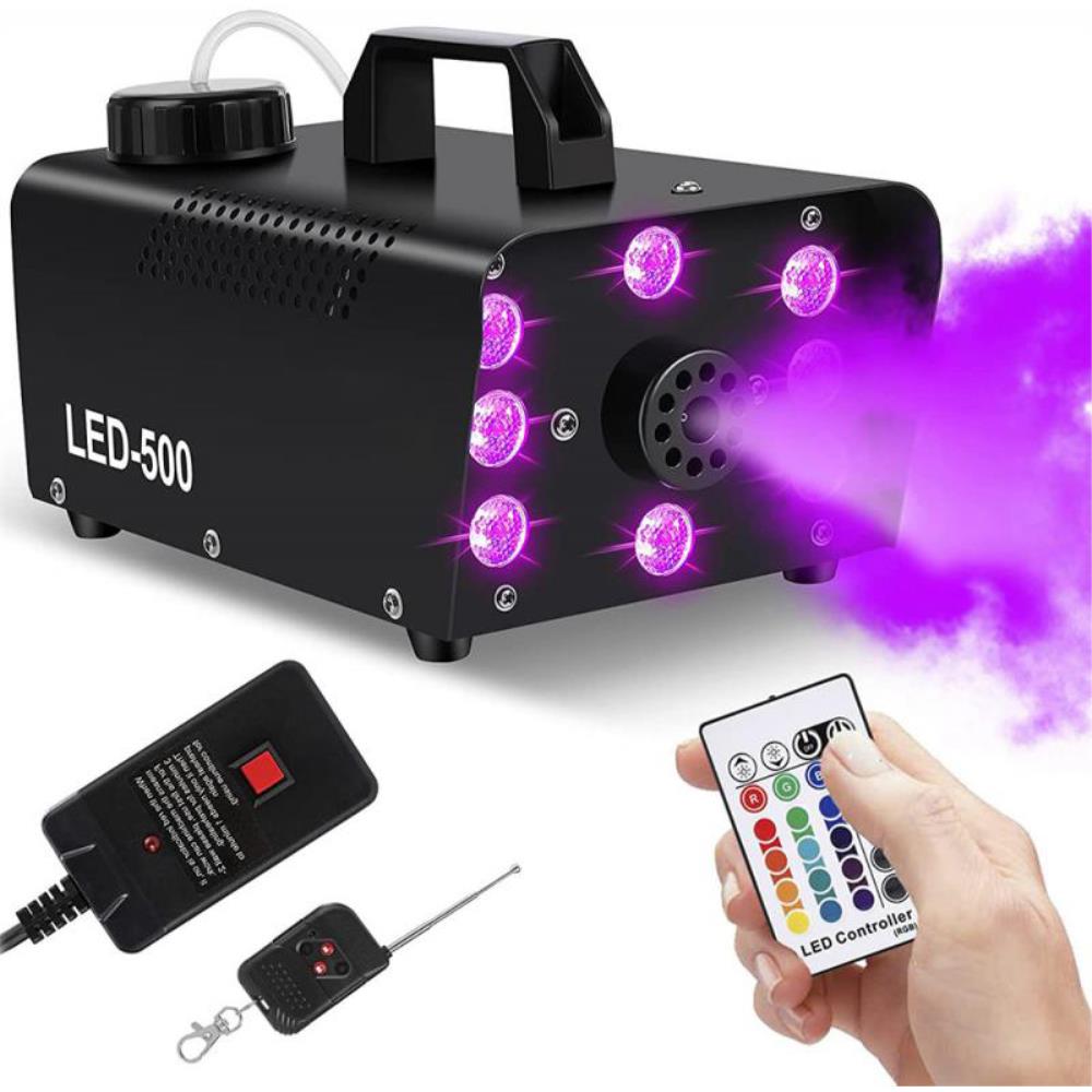 Disco Color Smoke Machine 500W LED Remote Smoke Injector